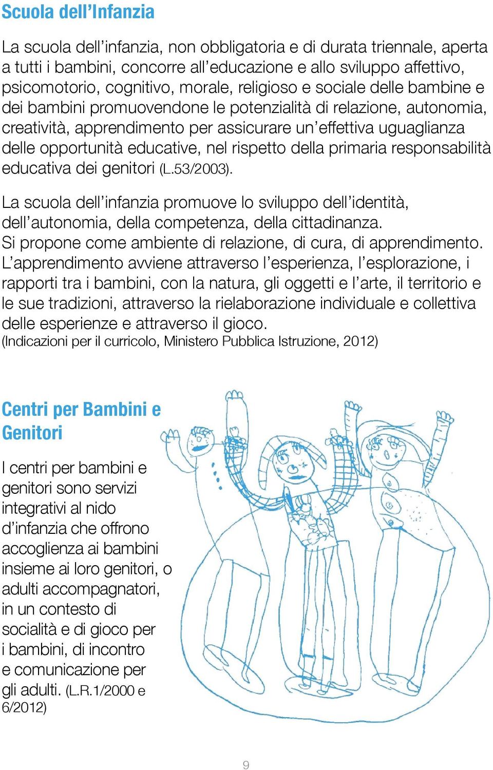 nel rispetto della primaria responsabilità educativa dei genitori (L.53/2003). La scuola dell infanzia promuove lo sviluppo dell identità, dell autonomia, della competenza, della cittadinanza.