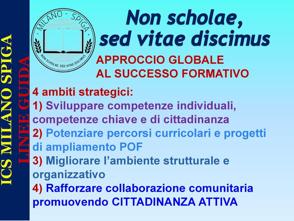 percorsi curricolari e progetti di ampliamento POF 3) Migliorare l ambiente