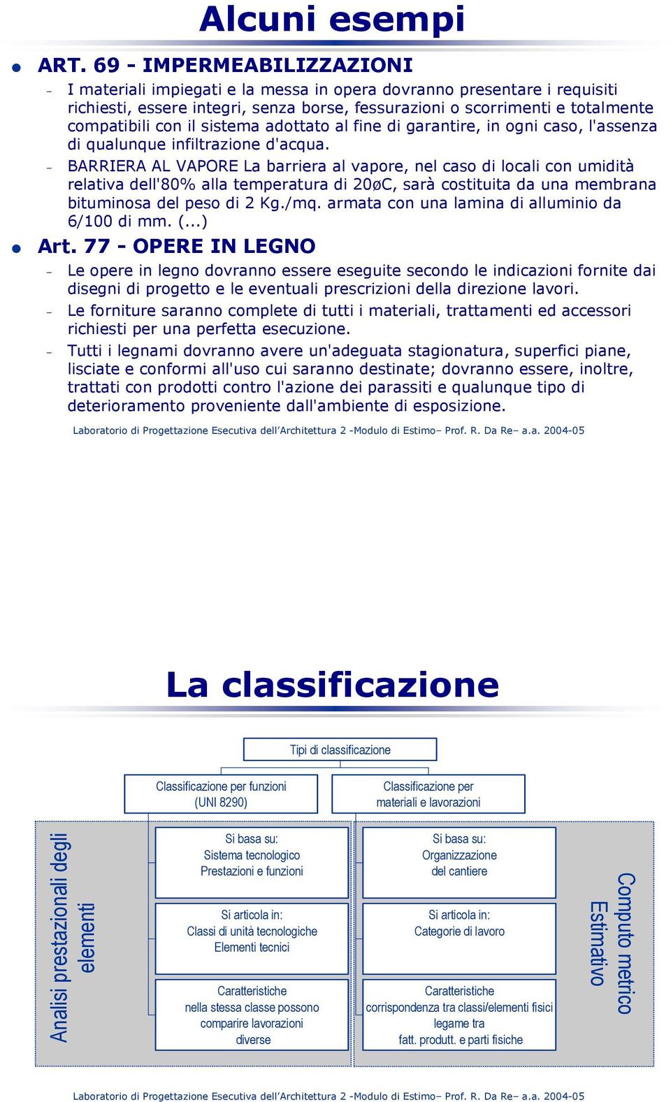 sistema adottato al fine di garantire, in ogni caso, l'assenza di qualunque infiltrazione d'acqua.