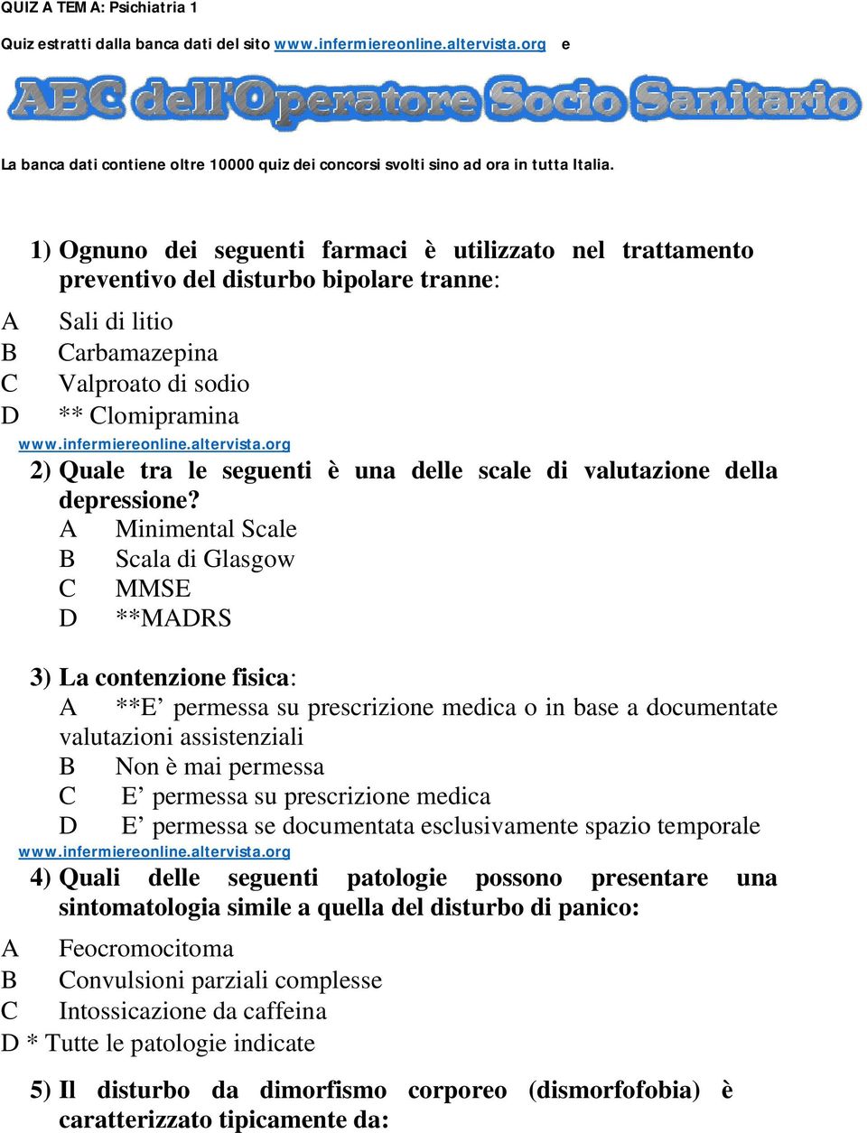 delle scale di valutazione della depressione?