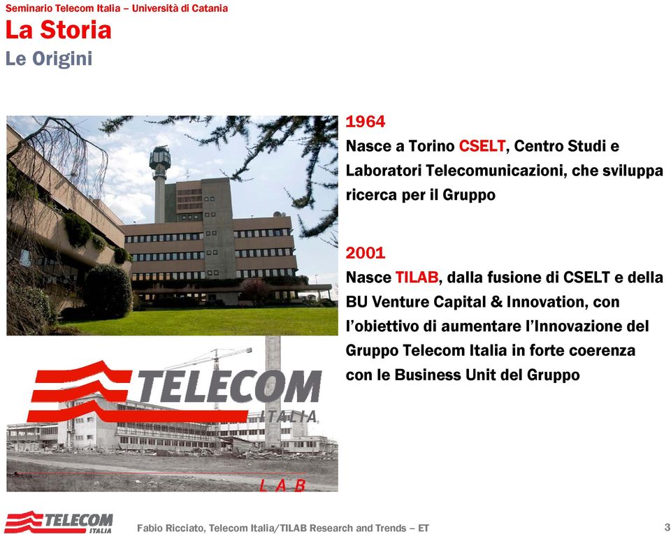 Capital & Innovation, con l obiettivo di aumentare l Innovazione del Gruppo Telecom Italia in