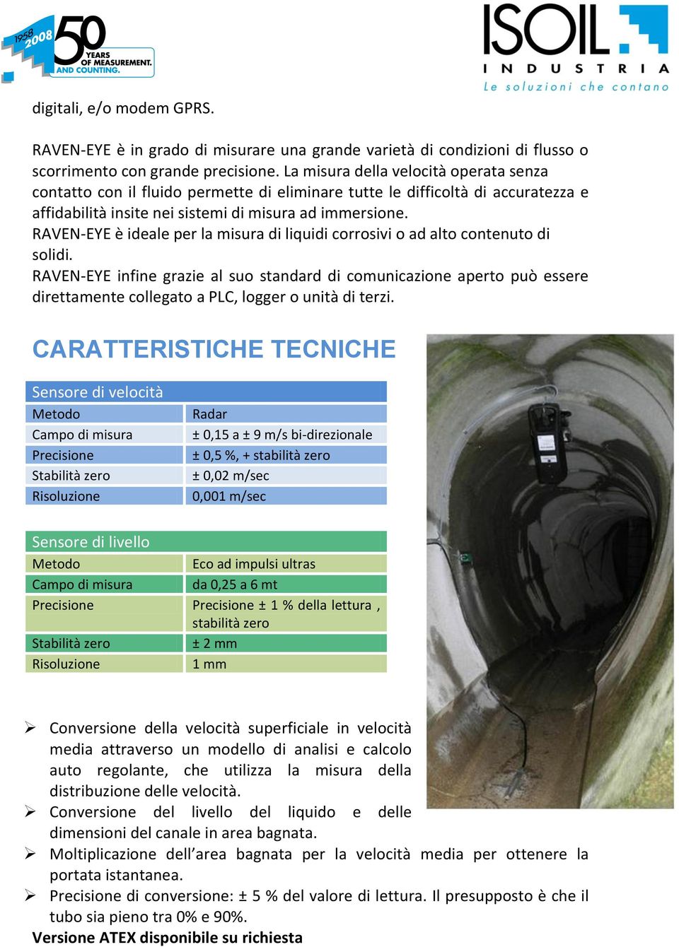 RAVEN EYE è ideale per la misura di liquidi corrosivi o ad alto contenuto di solidi.