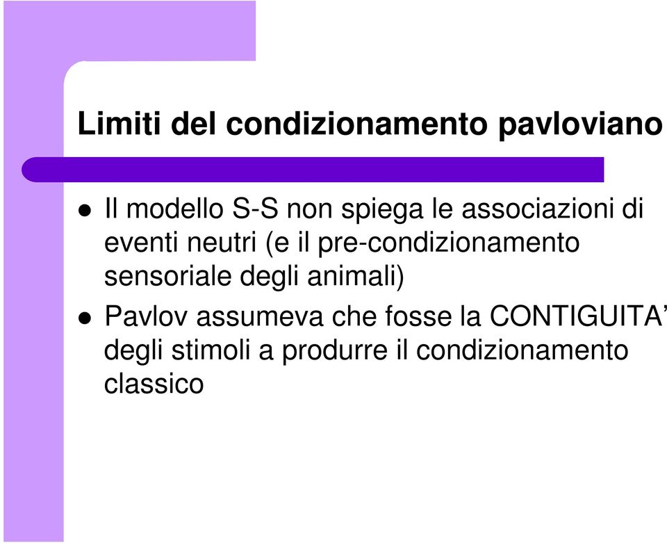 pre-condizionamento sensoriale degli animali) Pavlov