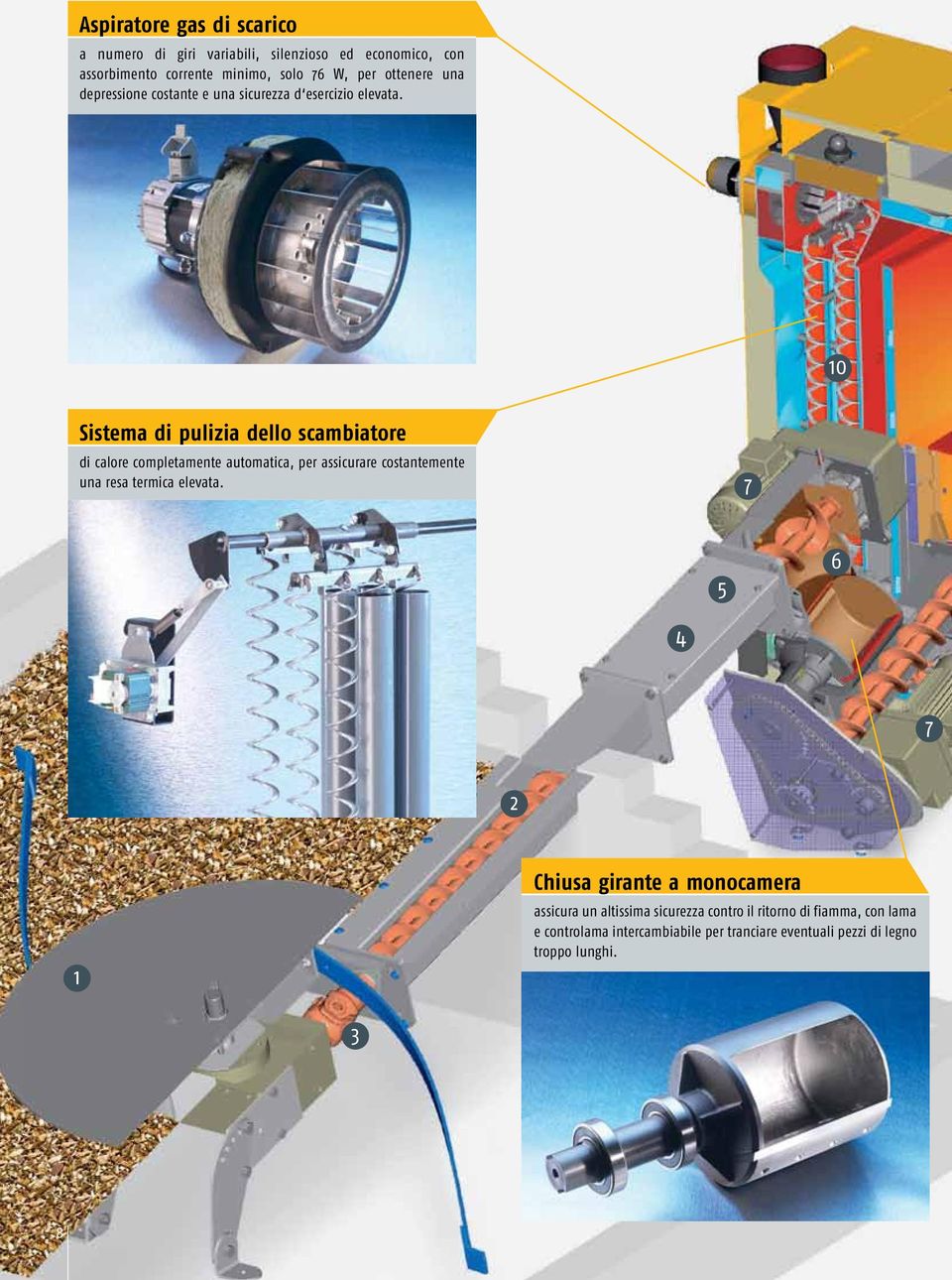 10 Sistema di pulizia dello scambiatore di calore completamente automatica, per assicurare costantemente una resa termica elevata.