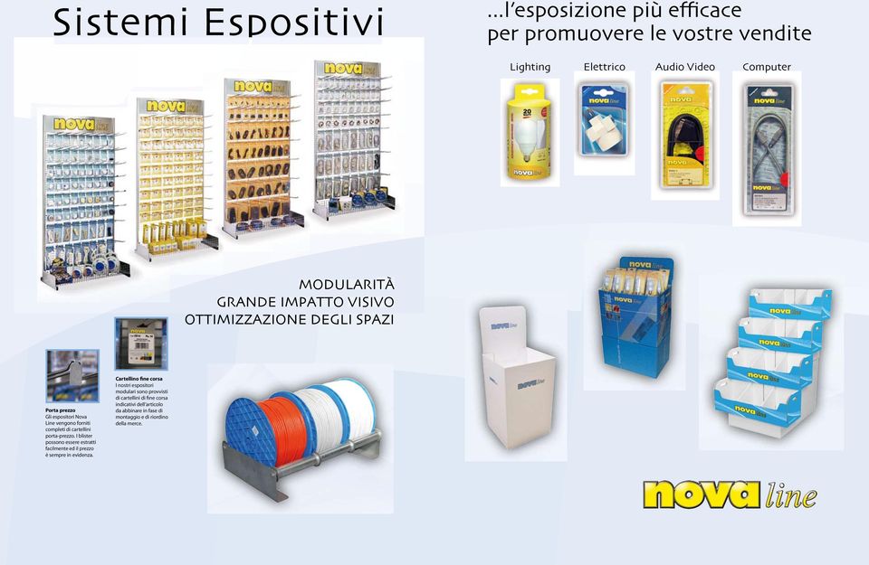 VISIVo ottimizzazione degli SpazI Porta prezzo Gli espositori Nova Line vengono forniti completi di cartellini porta-prezzo.