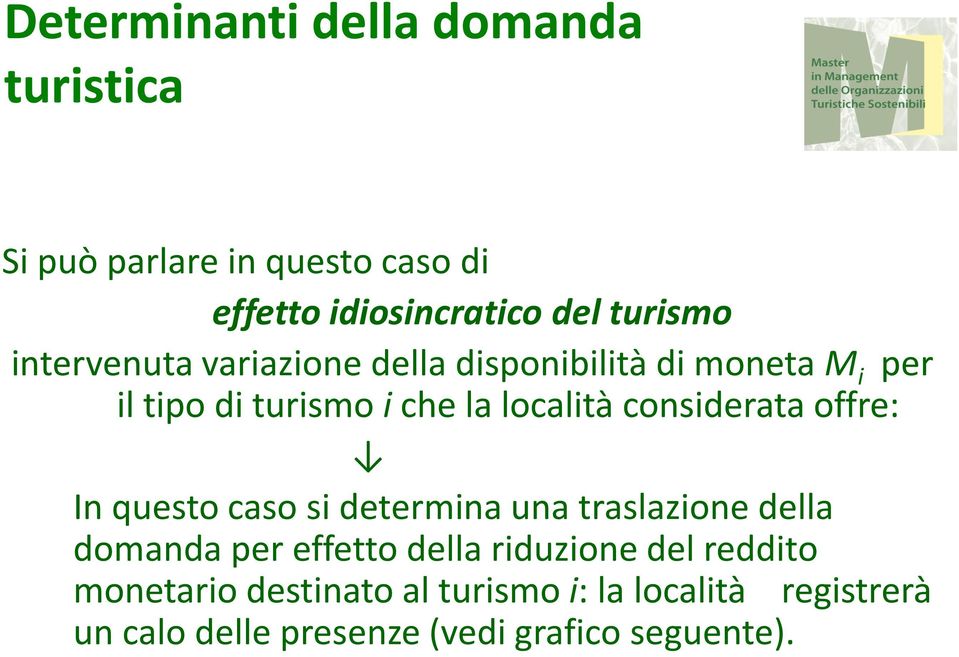 offe: In questo caso s detemna una taslazone della domanda pe effetto della duzone del