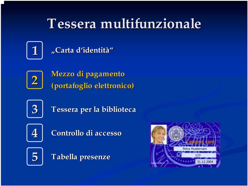 (portafoglio elettronico) 3 Tessera per