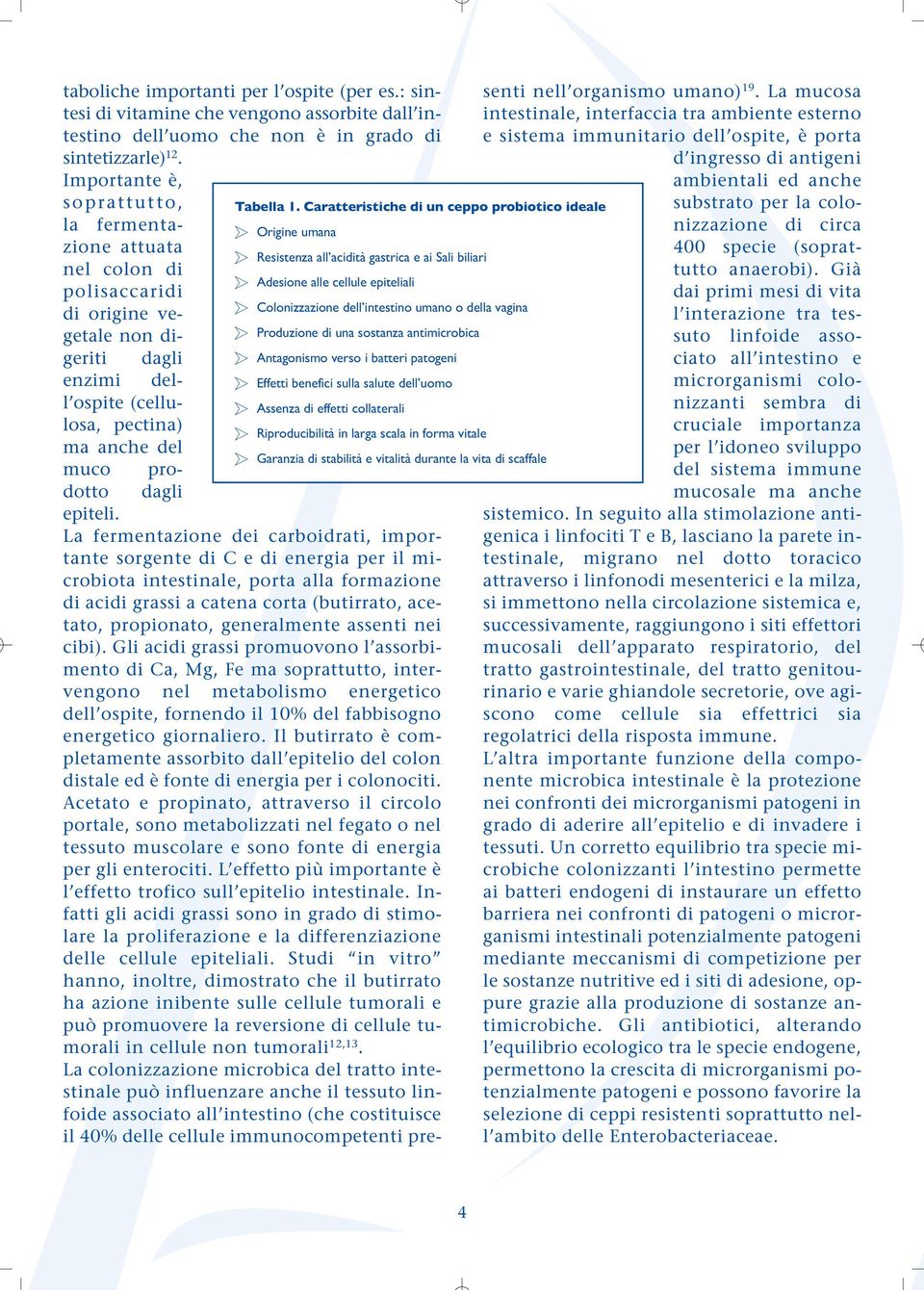 Riproducibilità in larga scala in forma vitale S Garanzia di stabilità e vitalità durante la vita di scaffale taboliche importanti per l ospite (per es.