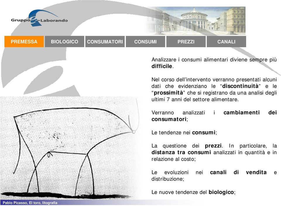 ultimi 7 anni del settore alimentare. Verranno analizzati i cambiamenti dei consumatori; Le tendenze nei consumi; La questione dei prezzi.