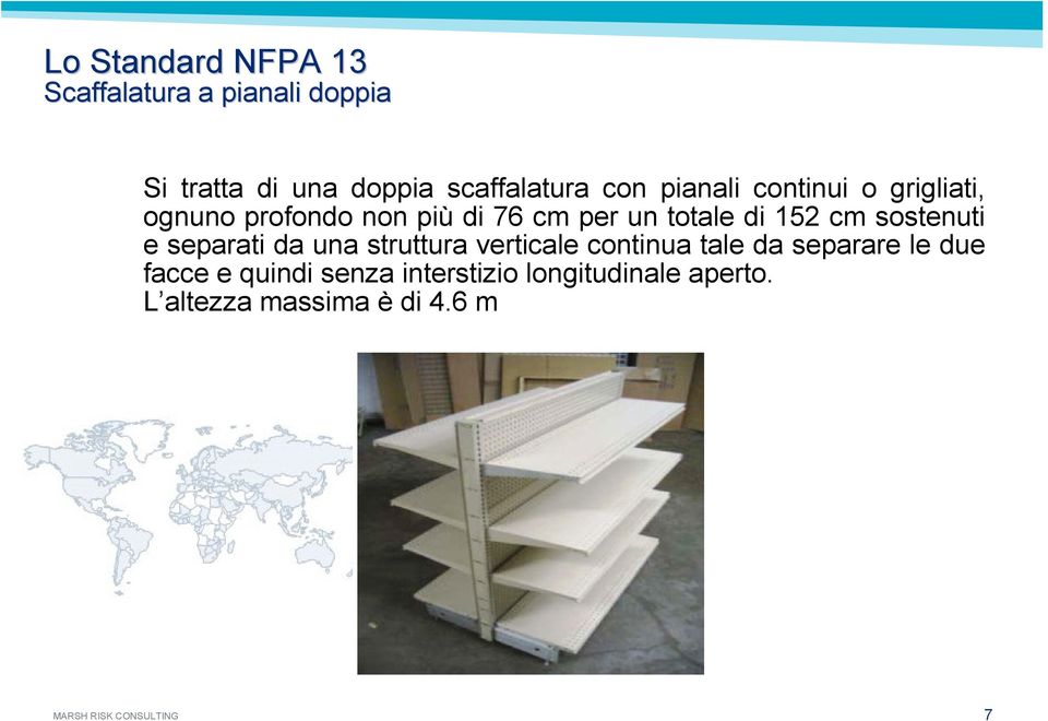 sostenuti e separati da una struttura verticale continua tale da separare le due facce e