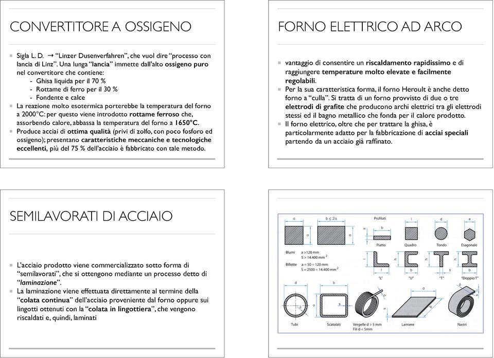 la temperatura del forno a 2000 C: per questo viene introdotto rottame ferroso che, assorbendo calore, abbassa la temperatura del forno a 1650 C.