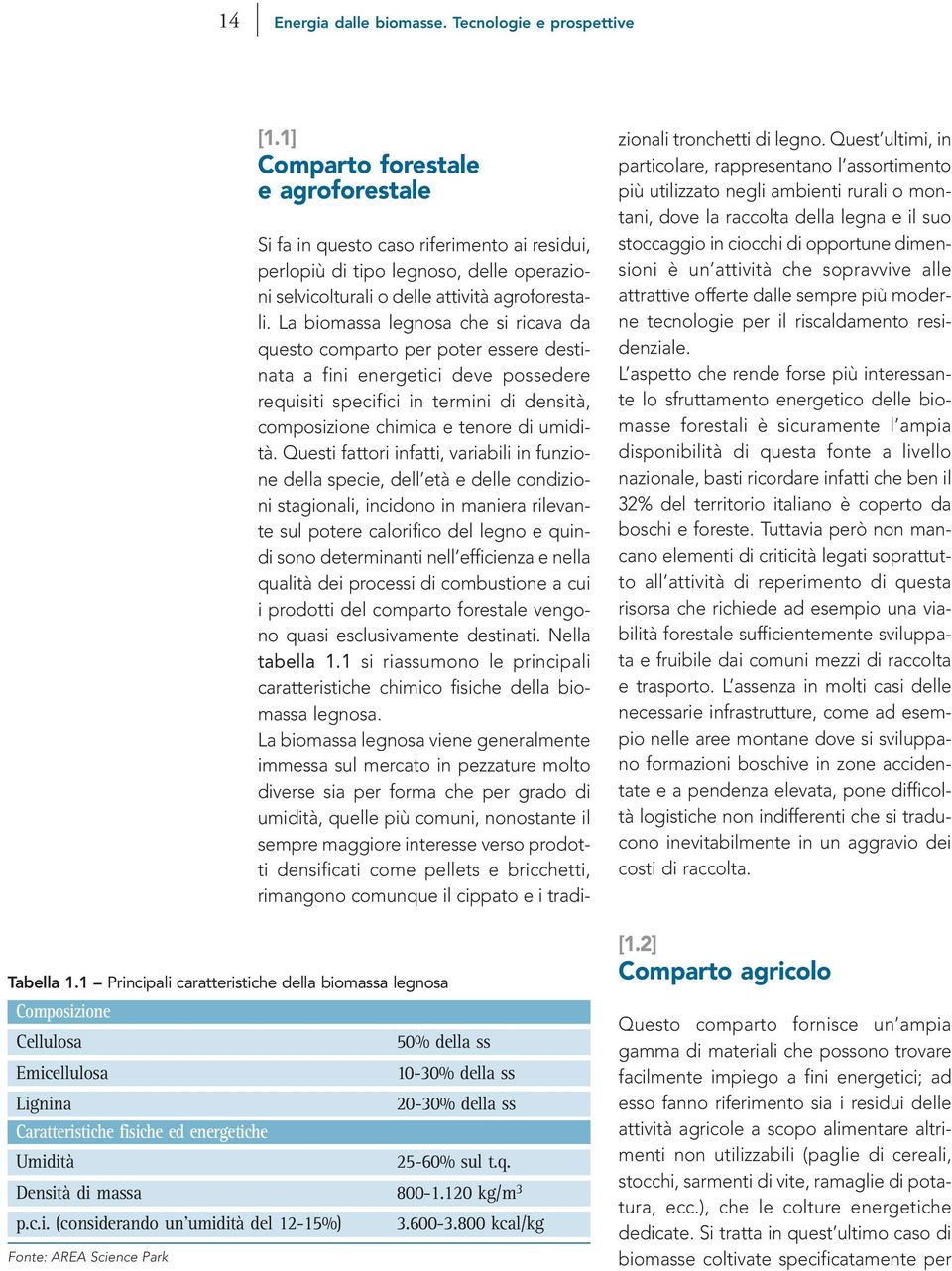 La biomassa legnosa che si ricava da questo comparto per poter essere destinata a fini energetici deve possedere requisiti specifici in termini di densità, composizione chimica e tenore di umidità.