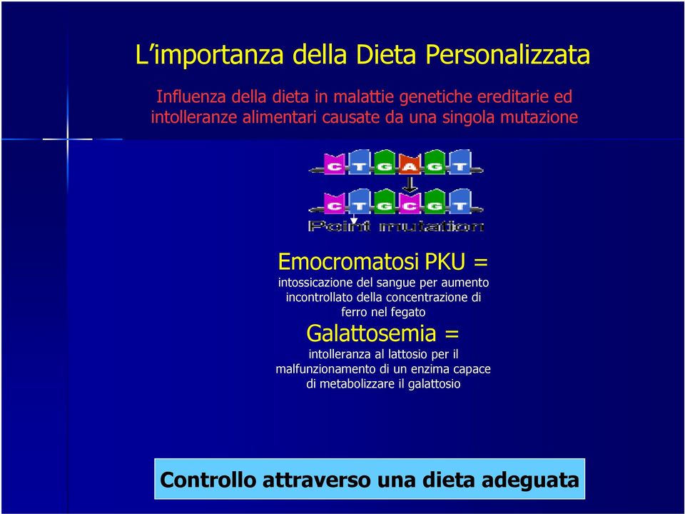 aumento incontrollato della concentrazione di ferro nel fegato Galattosemia = intolleranza al lattosio