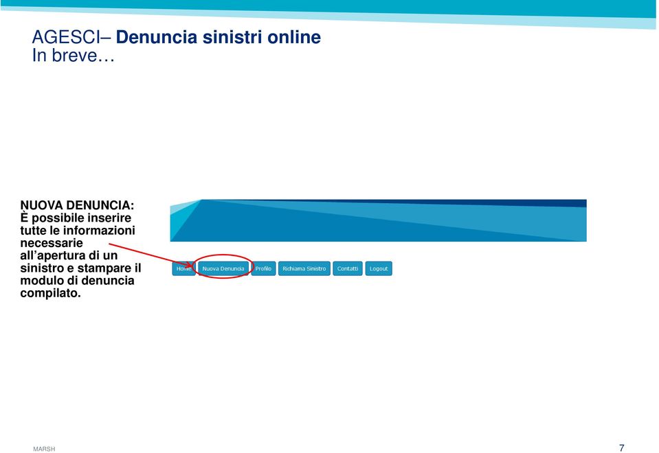 apertura di un sinistro e stampare il