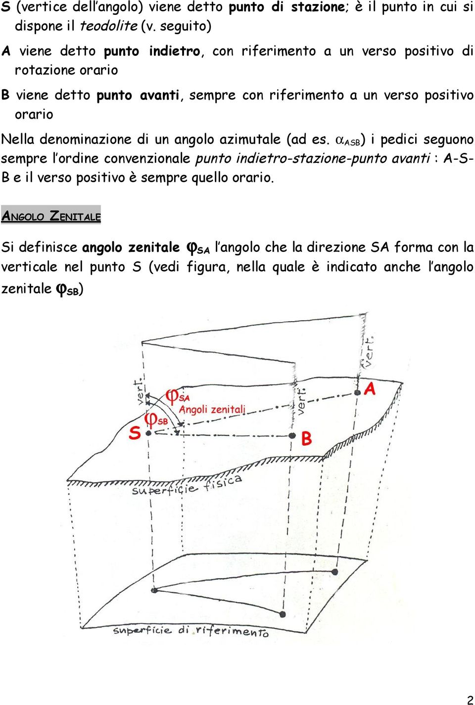 positivo orario Nella denominazione di un angolo azimutale (ad es.