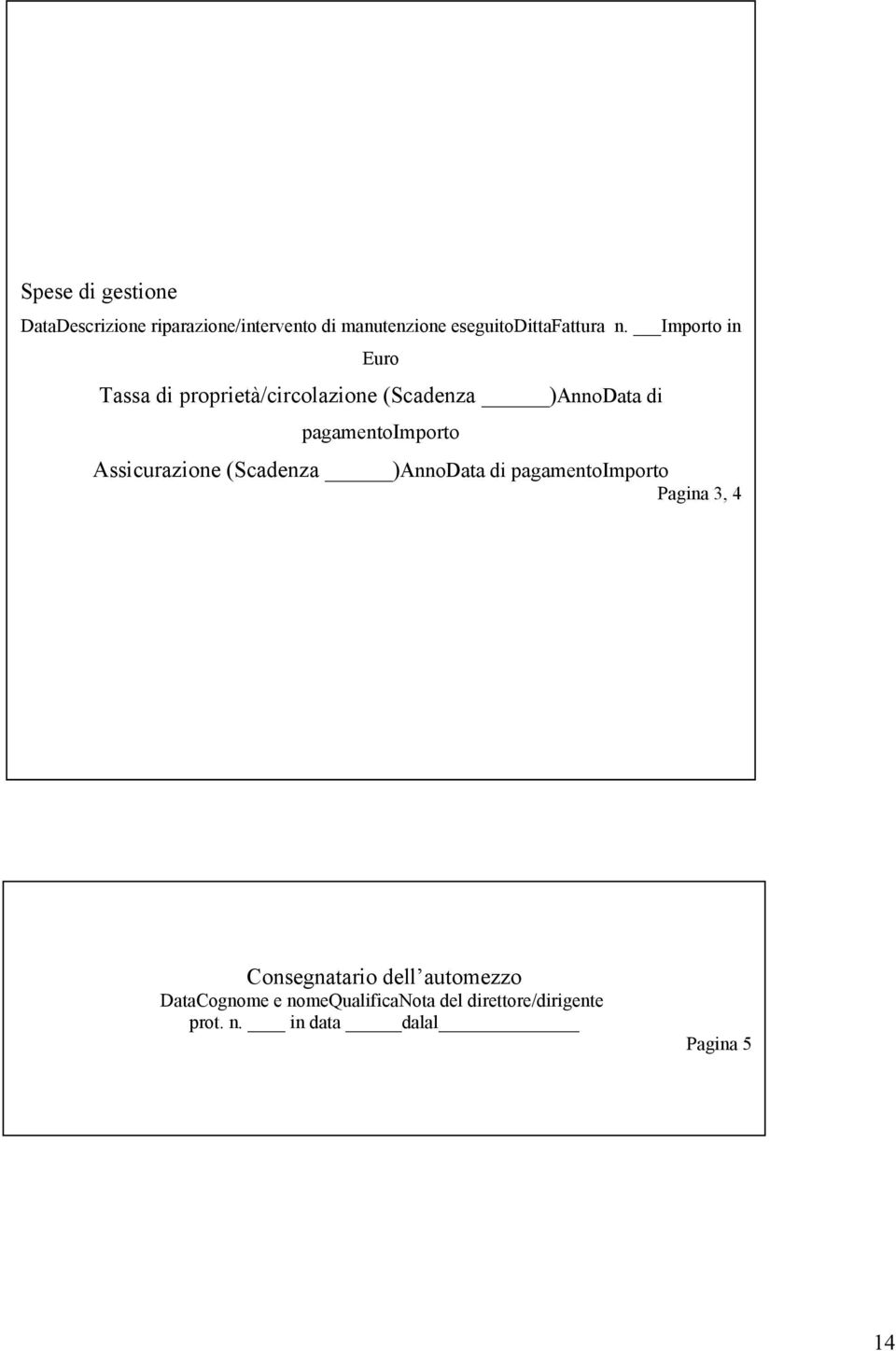 Importo in Euro Tassa di proprietà/circolazione (Scadenza )AnnoData di pagamentoimporto