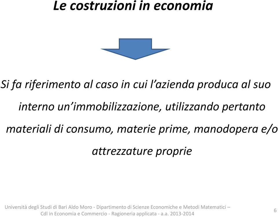 utilizzando pertanto materiali di consumo,