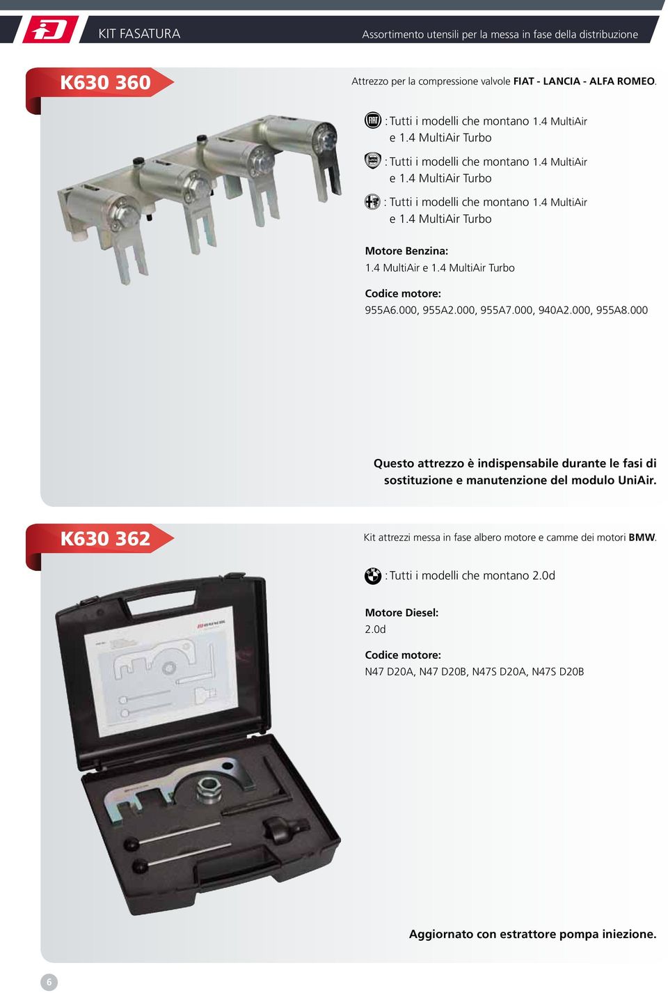 000, 955A2.000, 955A7.000, 940A2.000, 955A8.000 Questo attrezzo è indispensabile durante le fasi di sostituzione e manutenzione del modulo UniAir.