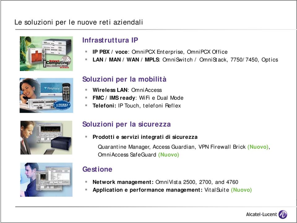 telefoni Reflex Soluzioni per la sicurezza Prodotti e servizi integrati di sicurezza Quarantine Manager, Access Guardian, VPN Firewall Brick