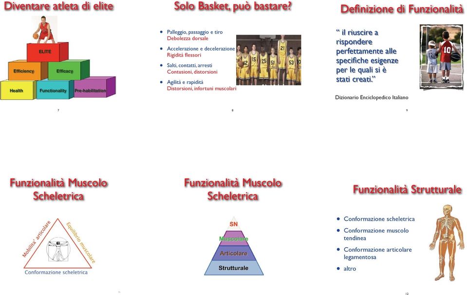 Rigidità flessori Salti, contatti, arresti Contusioni, distorsioni Agilità e rapidità Distorsioni, infortuni muscolari il riuscire a rispondere perfettamente alle