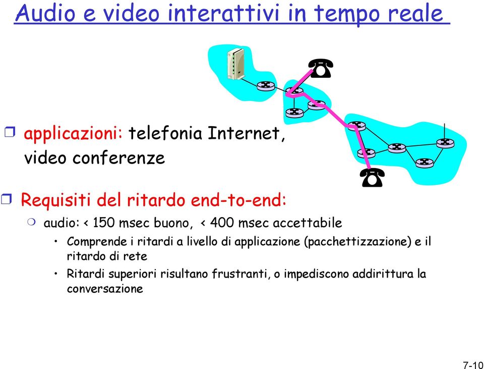 accettabile Comprende i ritardi a livello di applicazione (pacchettizzazione) e il