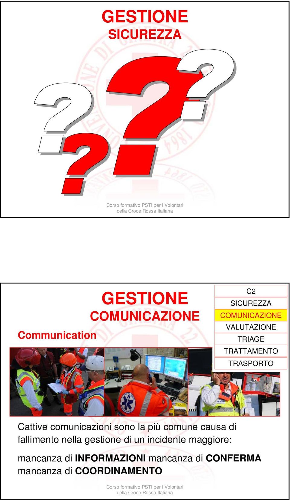 sono la più comune causa di fallimento nella gestione di un incidente