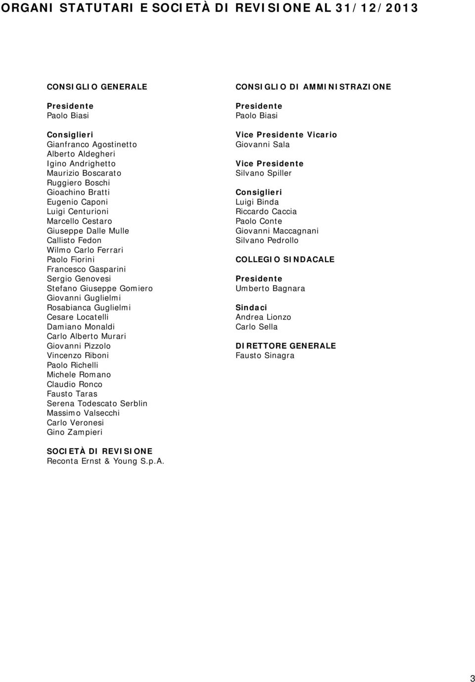 Gomiero Giovanni Guglielmi Rosabianca Guglielmi Cesare Locatelli Damiano Monaldi Carlo Alberto Murari Giovanni Pizzolo Vincenzo Riboni Paolo Richelli Michele Romano Claudio Ronco Fausto Taras Serena