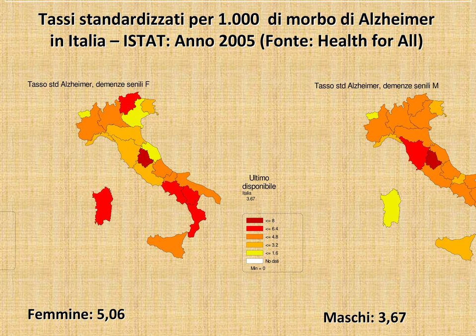 All) Tasso std Alzheimer, demenze senili F Tasso std Alzheimer, demenze