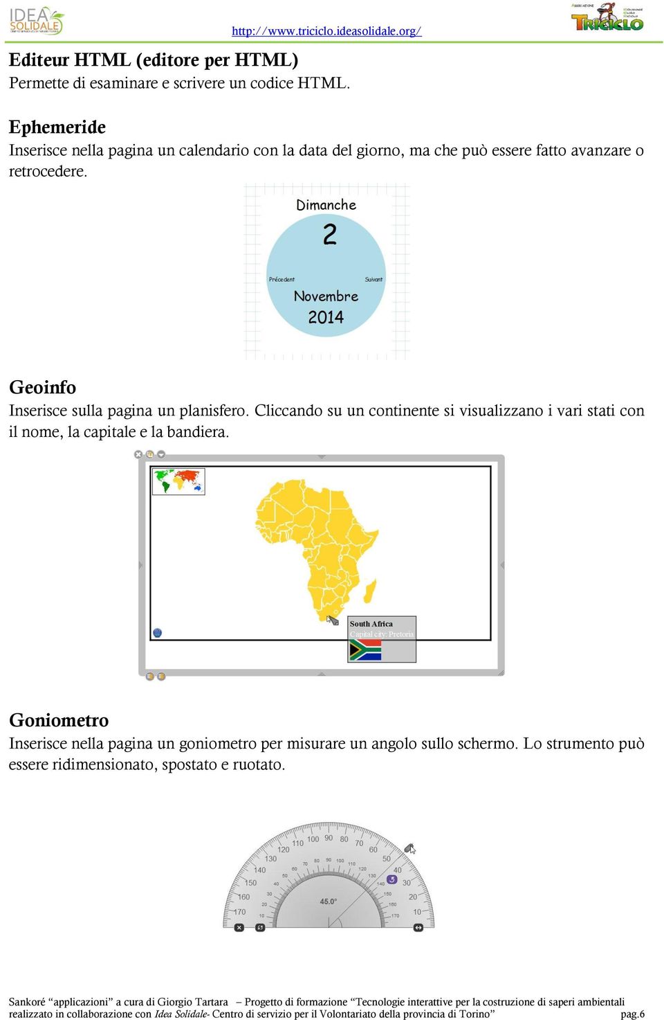 Geoinfo Inserisce sulla pagina un planisfero.