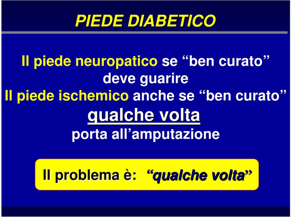 ischemico anche se ben curato qualche volta