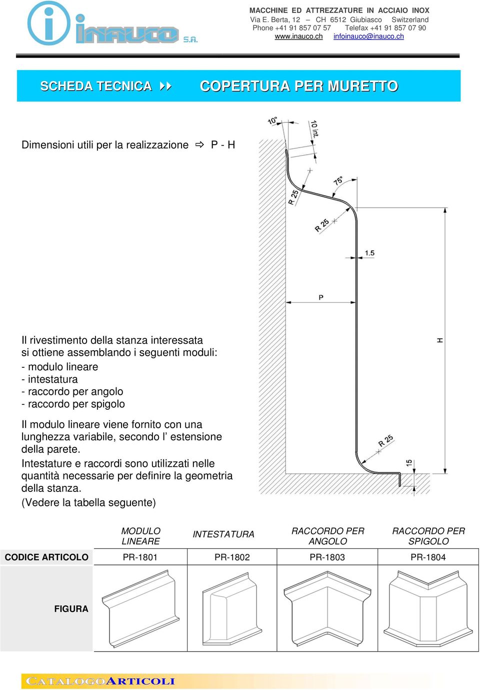 variabile, secondo l estensione della parete.