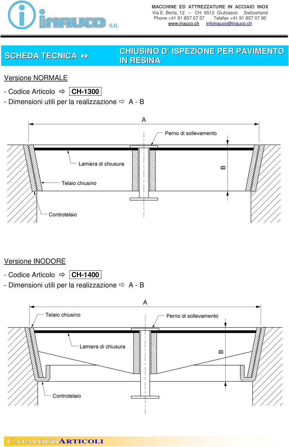 utili per la realizzazione A - B Versione INODORE - Codice