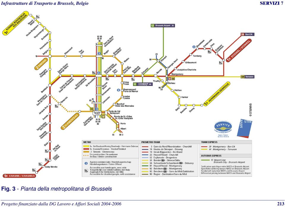 3 - Pianta della metropolitana di Brussels