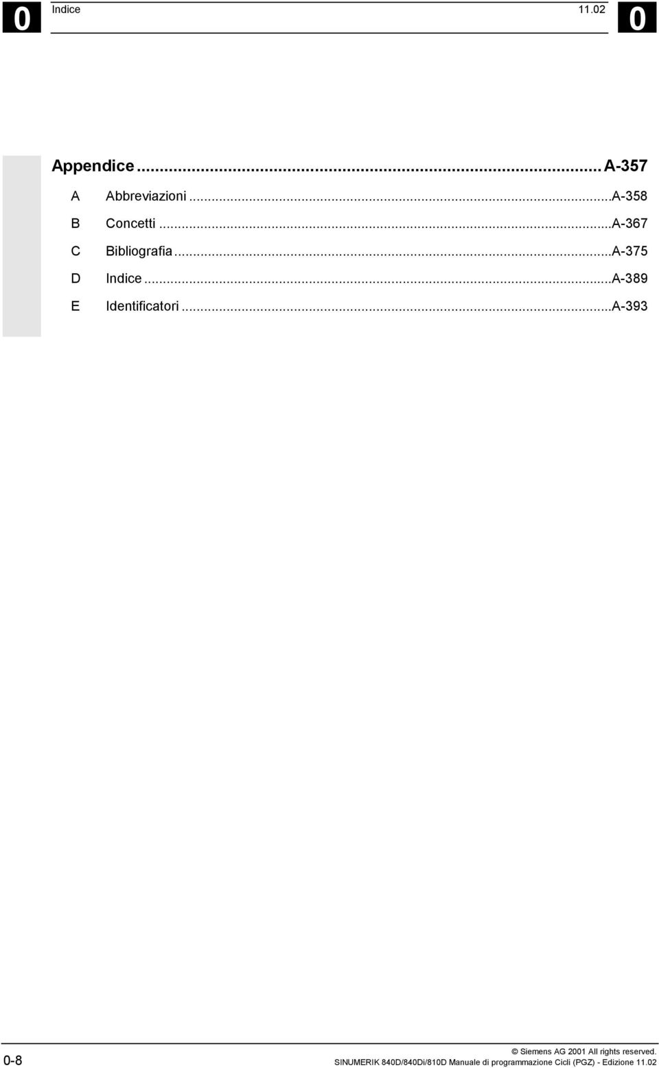 ..A-389 Identificatori...A-393 Siemens AG 2001 All rights reserved.