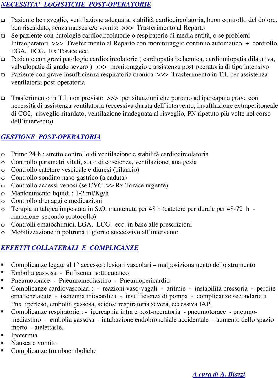 ECG, Rx Torace ecc.