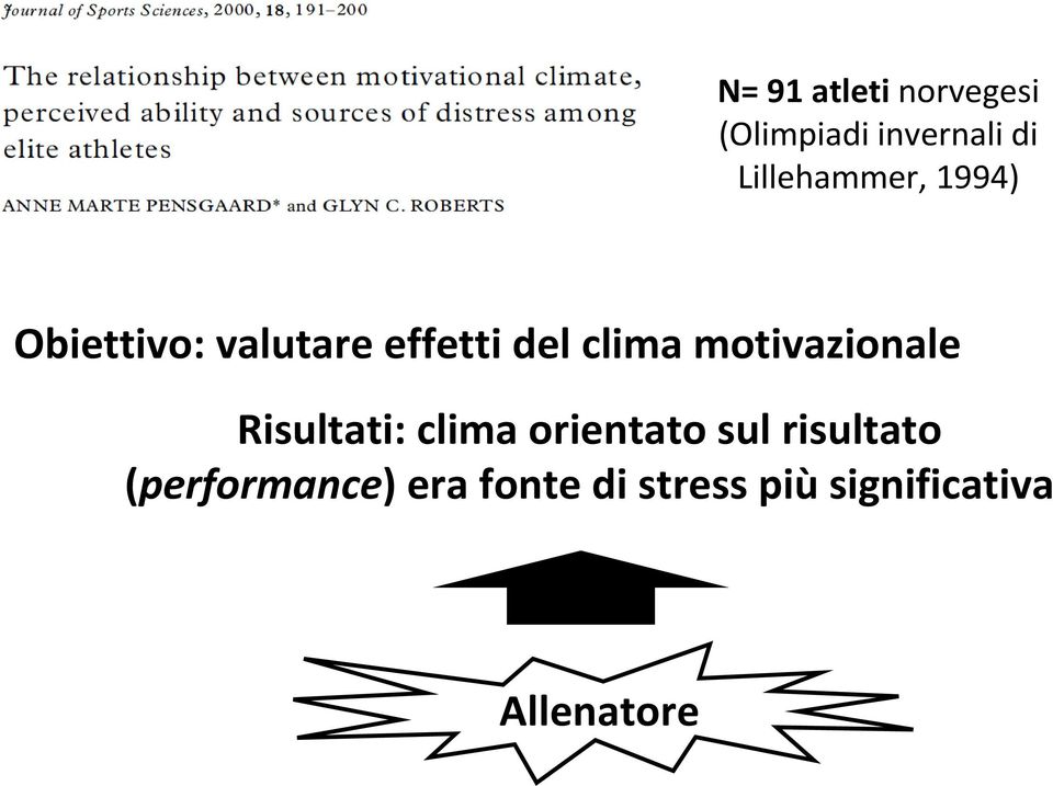 clima motivazionale Risultati: clima orientato sul