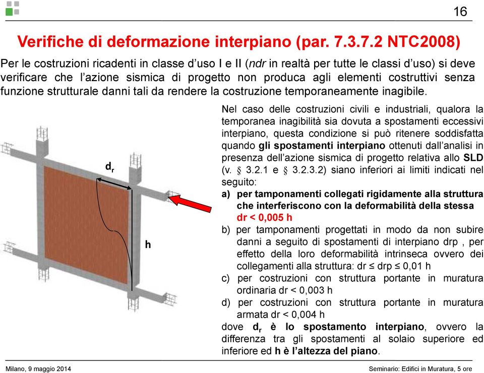 senza funzione strutturale danni tali da rendere la costruzione temporaneamente inagibile.