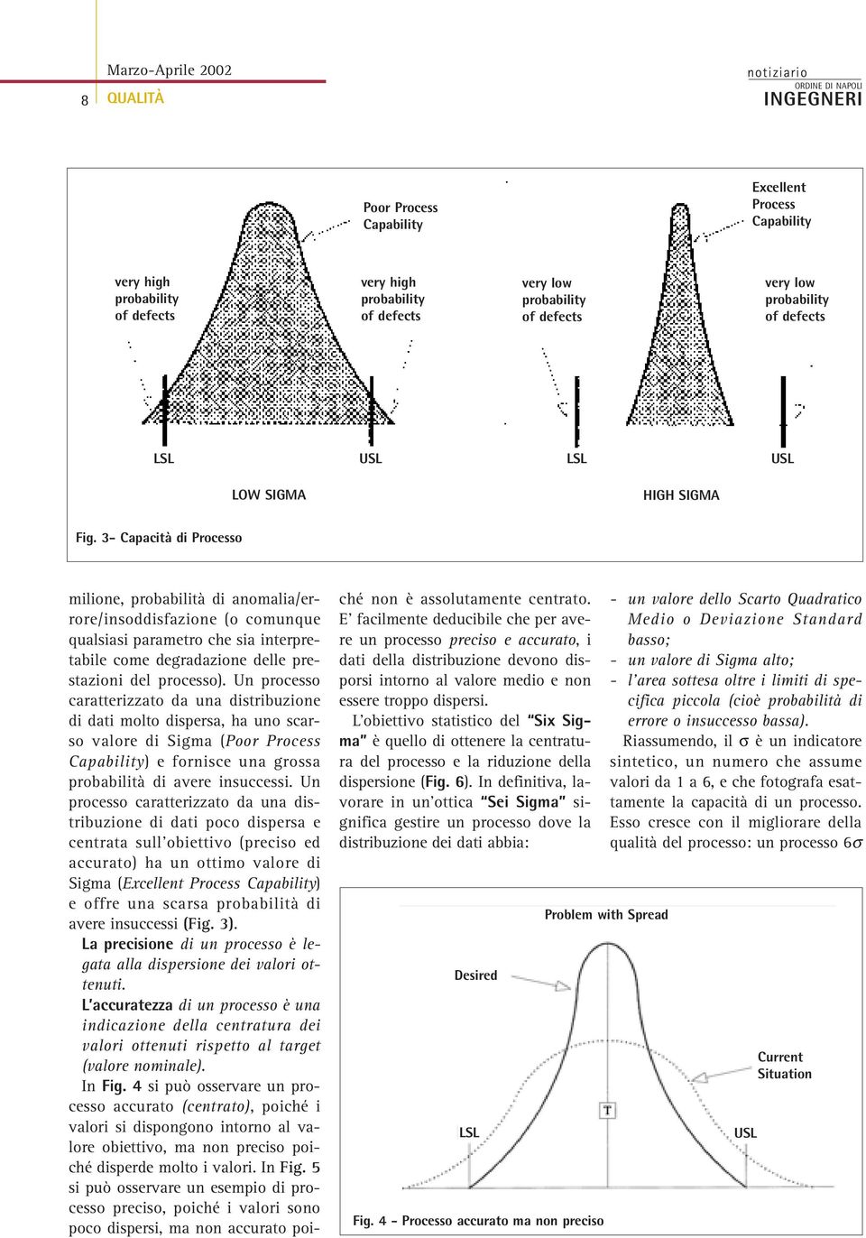 3- Capacità di Processo milione, probabilità di anomalia/errore/insoddisfazione (o comunque qualsiasi parametro che sia interpretabile come degradazione delle prestazioni del processo).