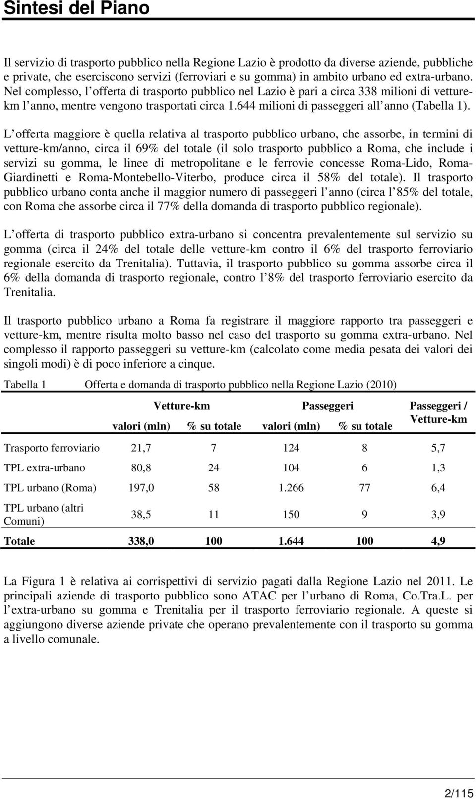 644 milioni di passeggeri all anno (Tabella 1).