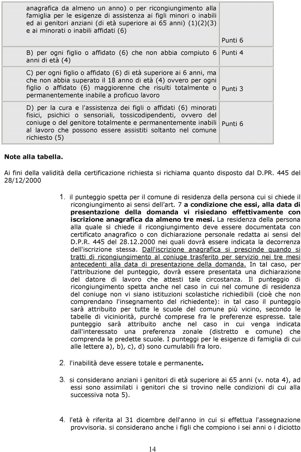 età (4) ovvero per ogni figlio o affidato (6) maggiorenne che risulti totalmente o permanentemente inabile a proficuo lavoro D) per la cura e l'assistenza dei figli o affidati (6) minorati fisici,