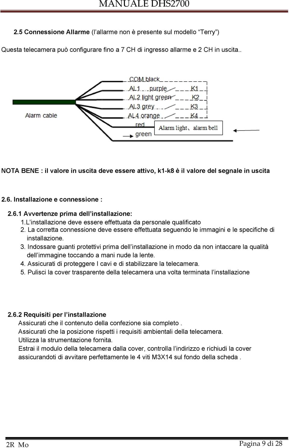 L installazione deve essere effettuata da personale qualificato 2. La corretta connessione deve essere effettuata seguendo le immagini e le specifiche di installazione. 3.