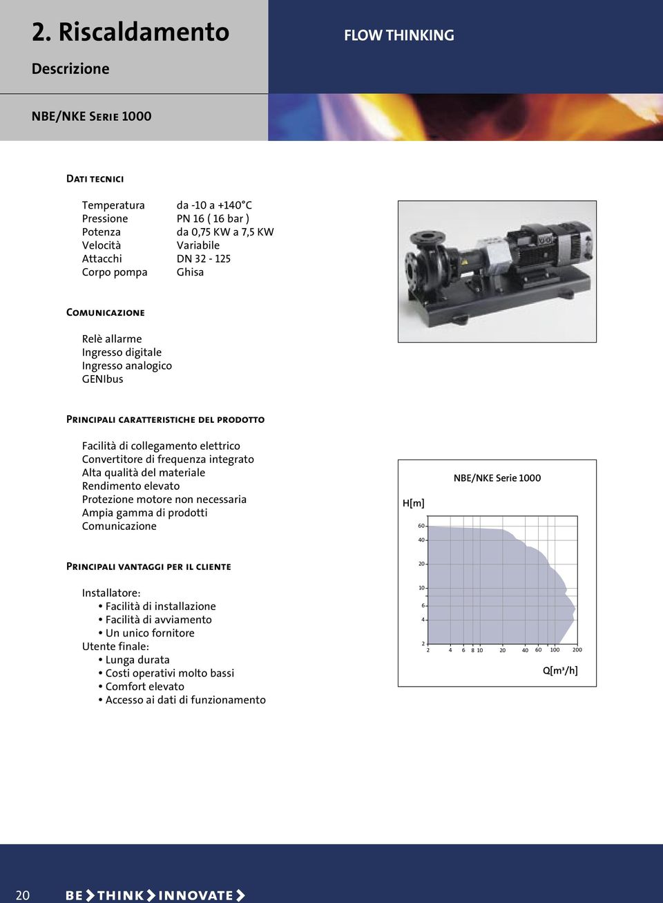 frequenza integrato Alta qualità del materiale Rendimento elevato Protezione motore non necessaria Ampia gamma di prodotti Comunicazione H[m] NBE/NKE Serie 1000 PRINCIPALI VANTAGGI PER IL