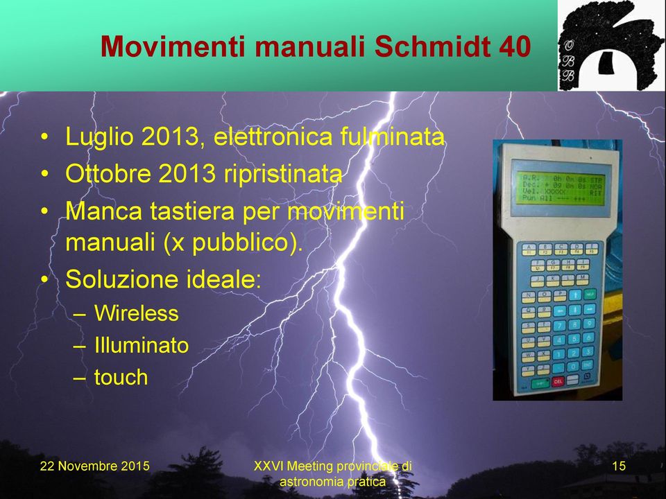 ripristinata Manca tastiera per movimenti