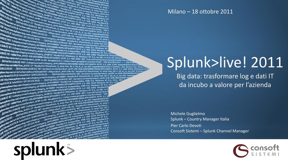 valore per l azienda Michele Guglielmo Splunk Country