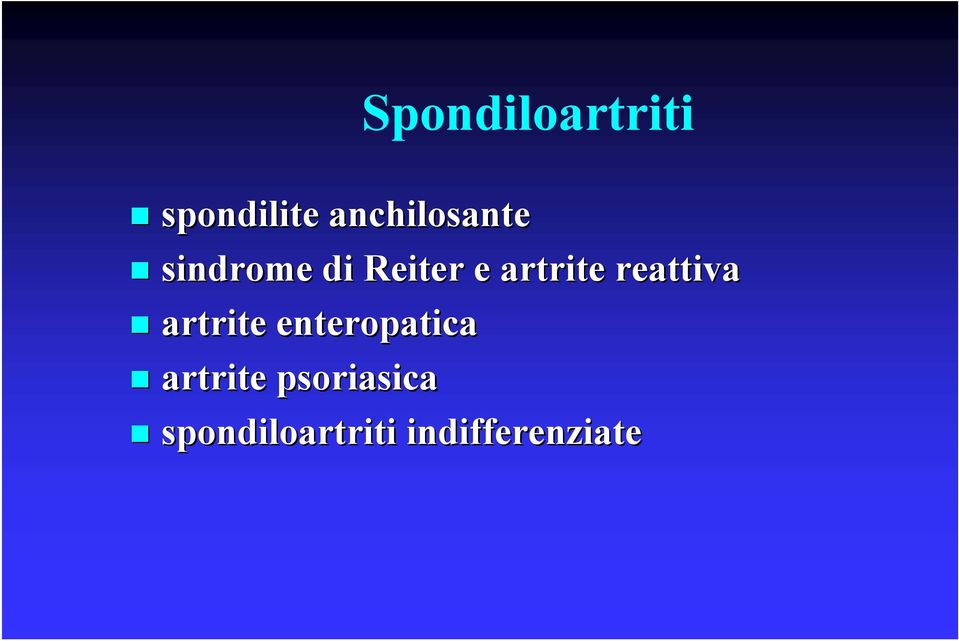 artrite reattiva artrite enteropatica