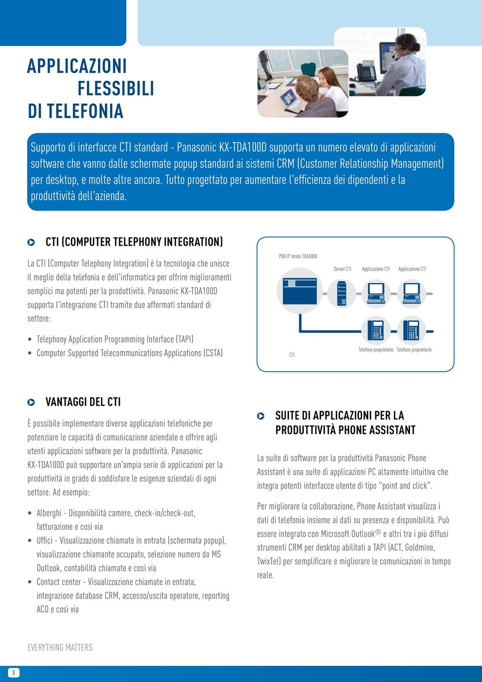 CTI (COMPUTER TELEPHONY INTEGRATION) La CTI (Computer Telephony Integration) è la tecnologia che unisce il meglio della telefonia e dell'informatica per offrire miglioramenti semplici ma potenti per