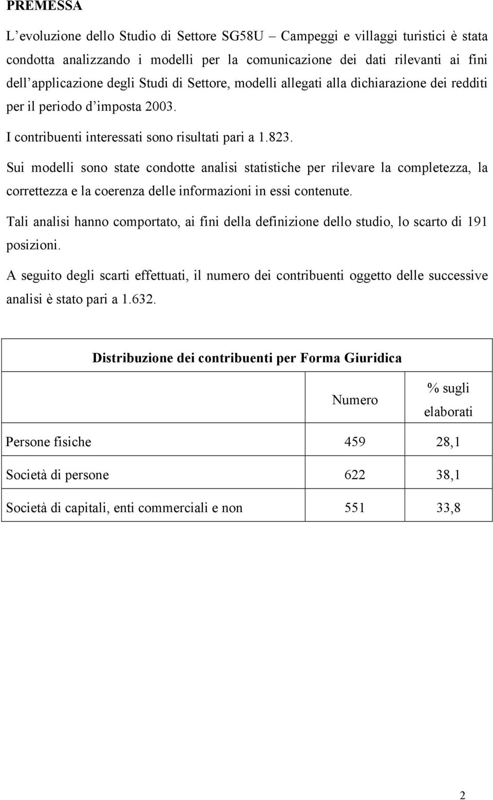 Sui modelli sono state condotte analisi statistiche per rilevare la completezza, la correttezza e la coerenza delle informazioni in essi contenute.