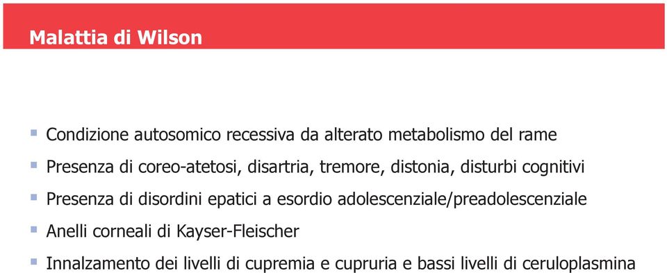 disordini epatici a esordio adolescenziale/preadolescenziale Anelli corneali di