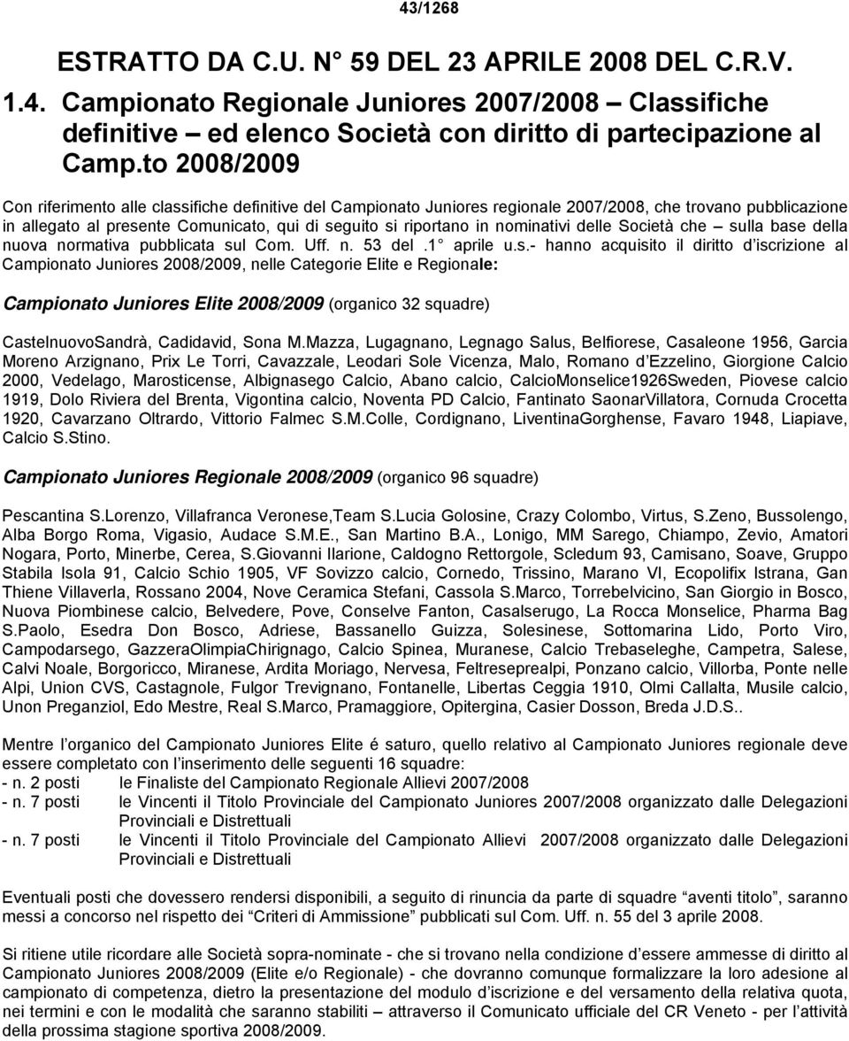 nominativi delle Società che su