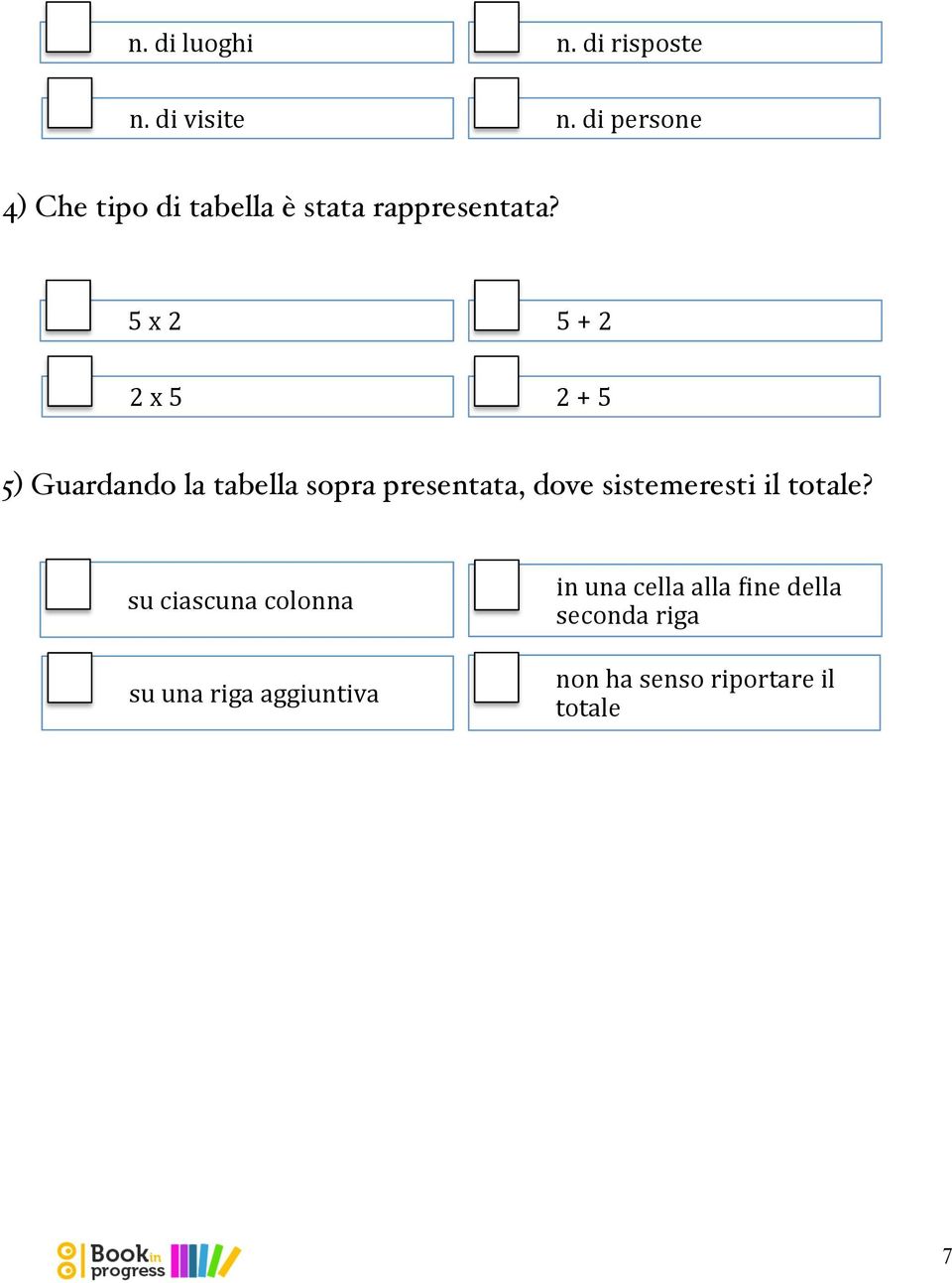 5 x 2 5 + 2 2 x 5 2 + 5 5) Guardando la tabella sopra presentata, dove